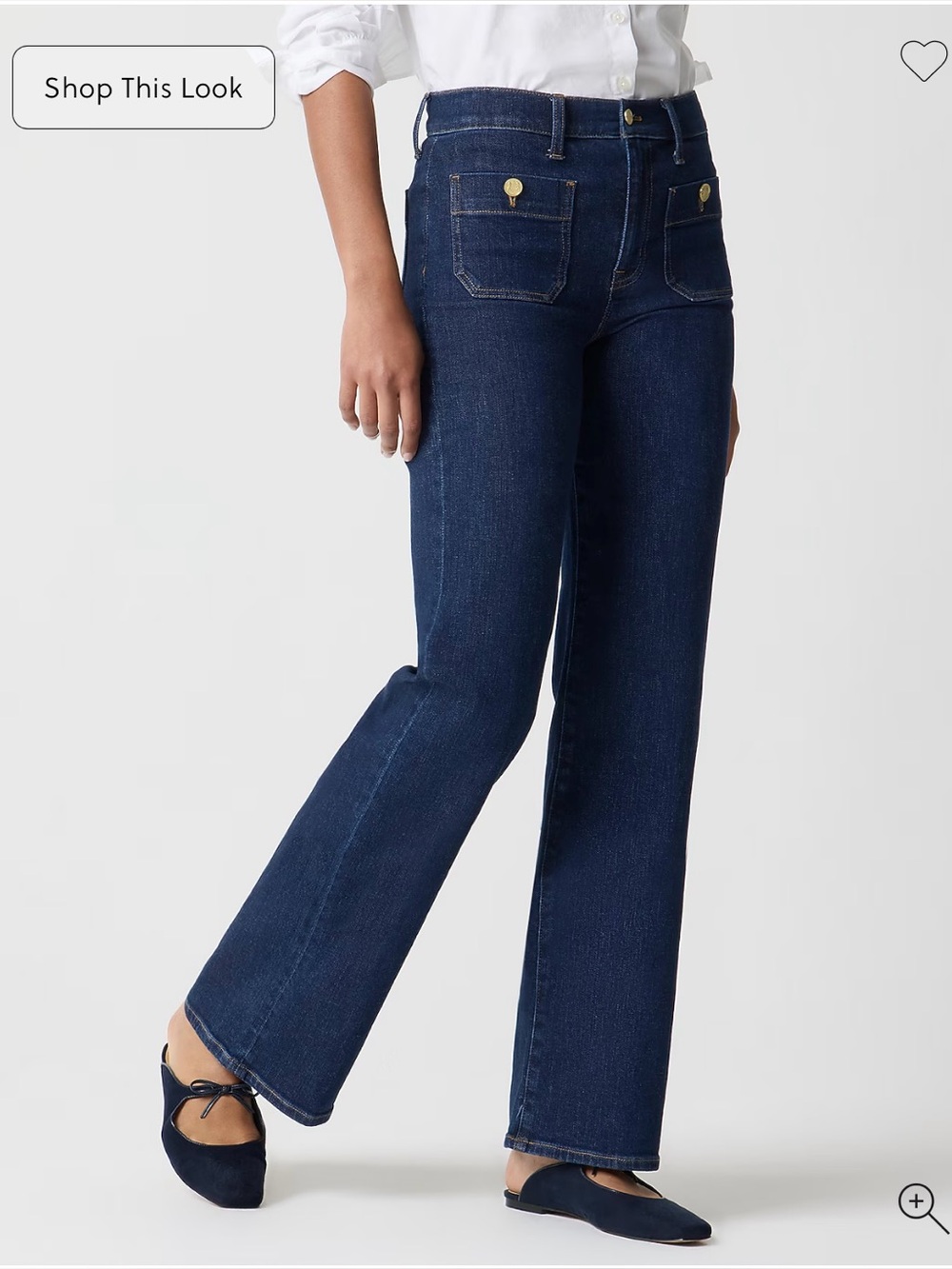 J.Crew Factory Slim Wide-Leg Sailor Jeans in a dark denim wash, size 27